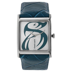 Fastrack, Women’s  Watch Analog, Silver Dial Blue Leather Strap , 9735SL02