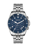 Quantum Men's Chronograph Watch Dark Blue Dial Metal Band, PWG930.390