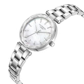Lee Cooper Women's Analog Watch with White Mother Of Pearl Dial and Stainless Steel Band, LC08365.320