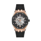 Quantum Men's Automatic Watch Analog Black Dial with Black Resin Band, QMG996.851