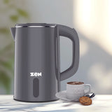 Zen Double Layer 2L Stainless Steel and Plastic Cordless 2200W Kettle,ZKT200D