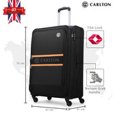 Carlton Apache Plus 55cm 4 Wheel Soft Trolley Black, APACHEPLUS55BLK