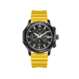 Lee Cooper Men's  Multifunction Watch Black Dial With Yellow Silicone Strap,LC08238.654
