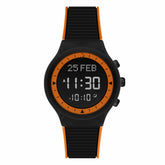 Alfajr Islamic Prayer Unisex Watch Digital With Black Rubber Strap, WY-16BLACKORANGE