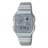 Casio Men's Watch Digital Silver Dial with Silver Stainless Steel Band, A130WE-7ADF
