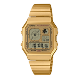 Casio Men's Watch Digital Gold Dial with Gold Stainless Steel Band, A130WEG-9ADF