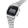 Casio Unisex Watch Vintage Collection Digital, Black Dial Silver Stainless Steel Strap, A158WA-1DF product image