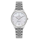 Beverly Hills Polo Club Women's Watch Analog Mother of Pearl Dial with Silver Stainless Steel Band, BP3657C.320