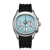 Beverly Hills Polo Club Men's Multifunction Watch with Blue Dial and Black Silicone Band, BP3211X.300