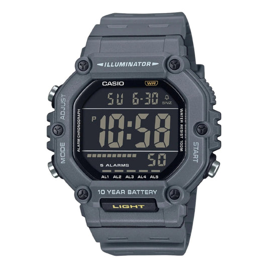 Casio Men's Watch Digital Black Dial with Grey Resin Band, AE-1600H-8BVDF