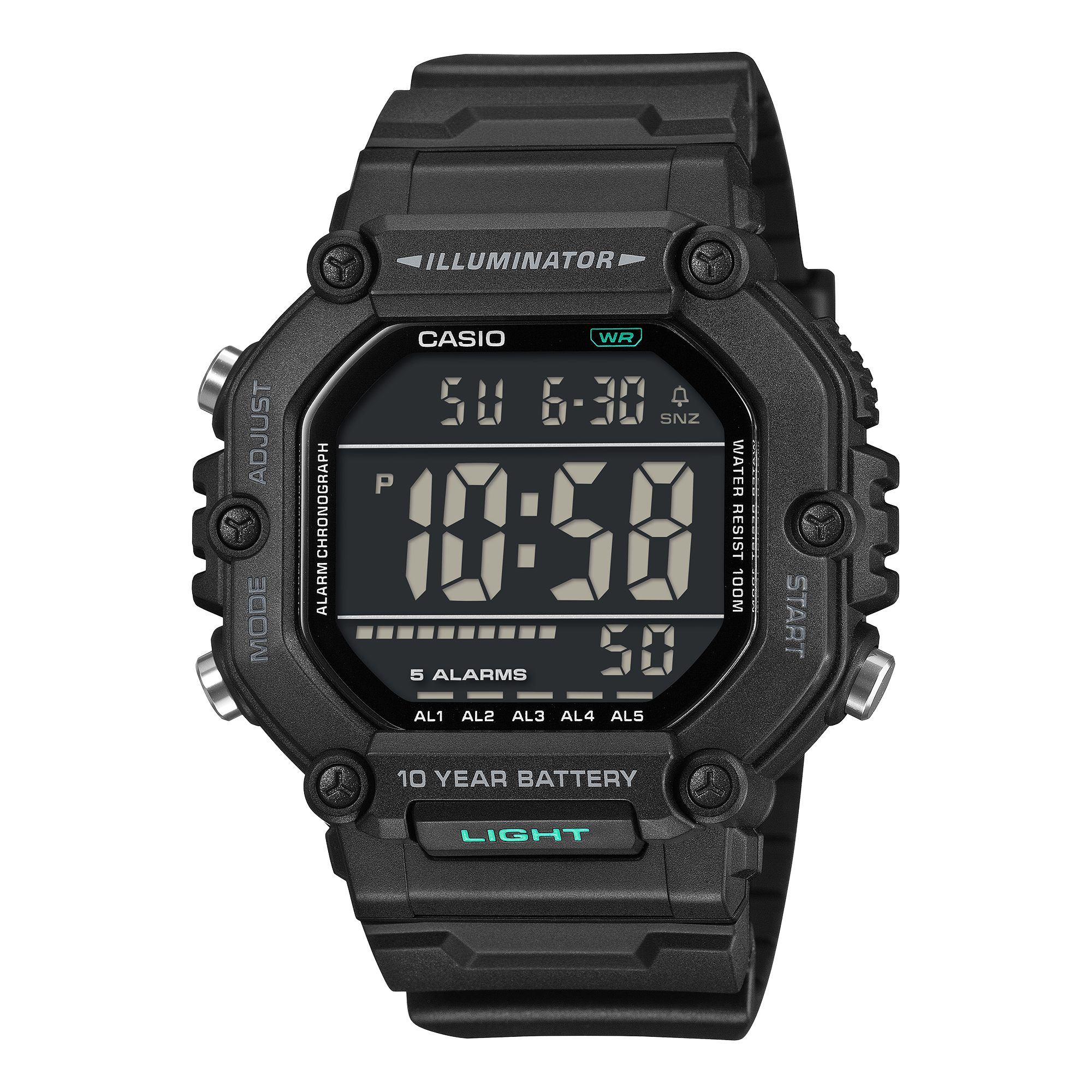 Casio Men's Digital Watch, Black Display With Resin Band, AE-1600HX-1BVDF - product image