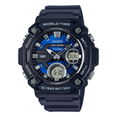 Casio Men's watch, Blue Dial Blue Resin Strap, AEQ-120W-2AVDF