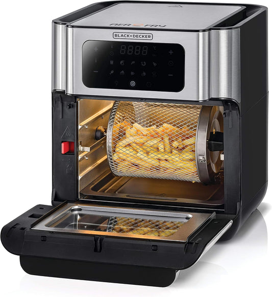 Black+Decker, Digital Air Fryer Oven, 10L Capacity, 90% Less Oil, 9-in-1 Cooking Modes AOF100-B5 Air Fryer BL-AOF100-B5