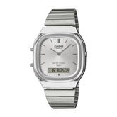 Casio Vintage Men's Watch Analog-Digital White Dial With Silver Stainless Steel Band,AQ-240E-7ADF product image
