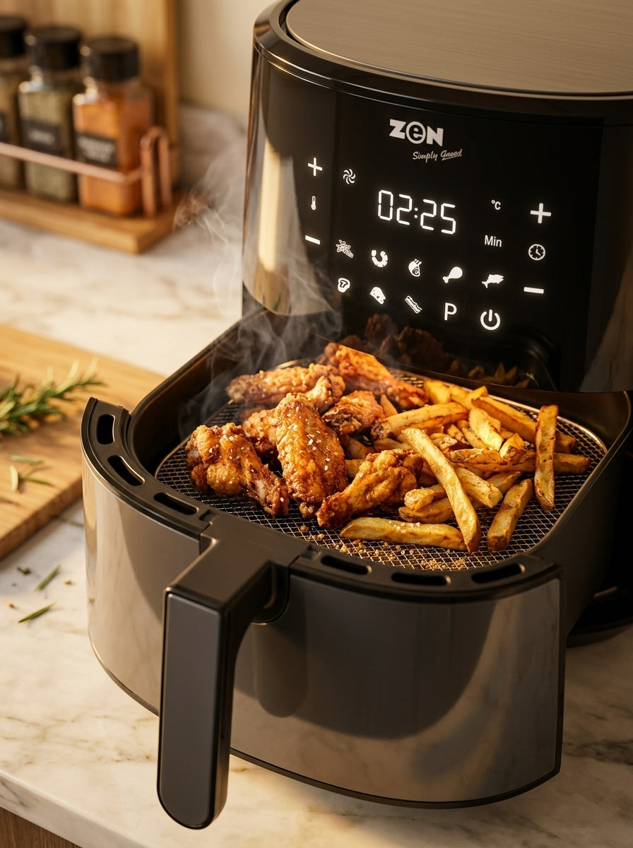 Zen Digital Air Fryer 8L 1800W with 5 Accessories , ZAF850D