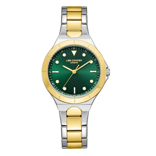 Lee Cooper, Men's, Analog Watch, Green Dial, with Stainless Steel Band, LE-LC07999.270