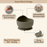 Milk It Baby Army Green Bib & Bowl Set, 100% Food Grade Silicone Set, MI-BBAG001