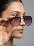 Fastrack Unisex Aviator Sunglasses, Brown Lens, UV protected, M253GY11 - image 5