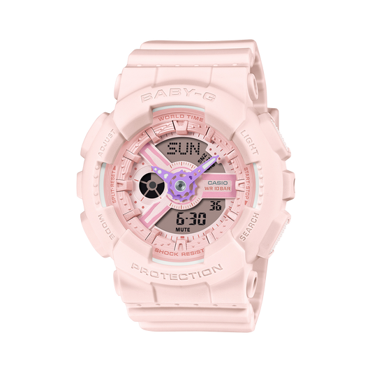 Baby G Women Watch Analog-Digital Dial with Pink Resin Band, BA-110AH-4ADR | Bahrain