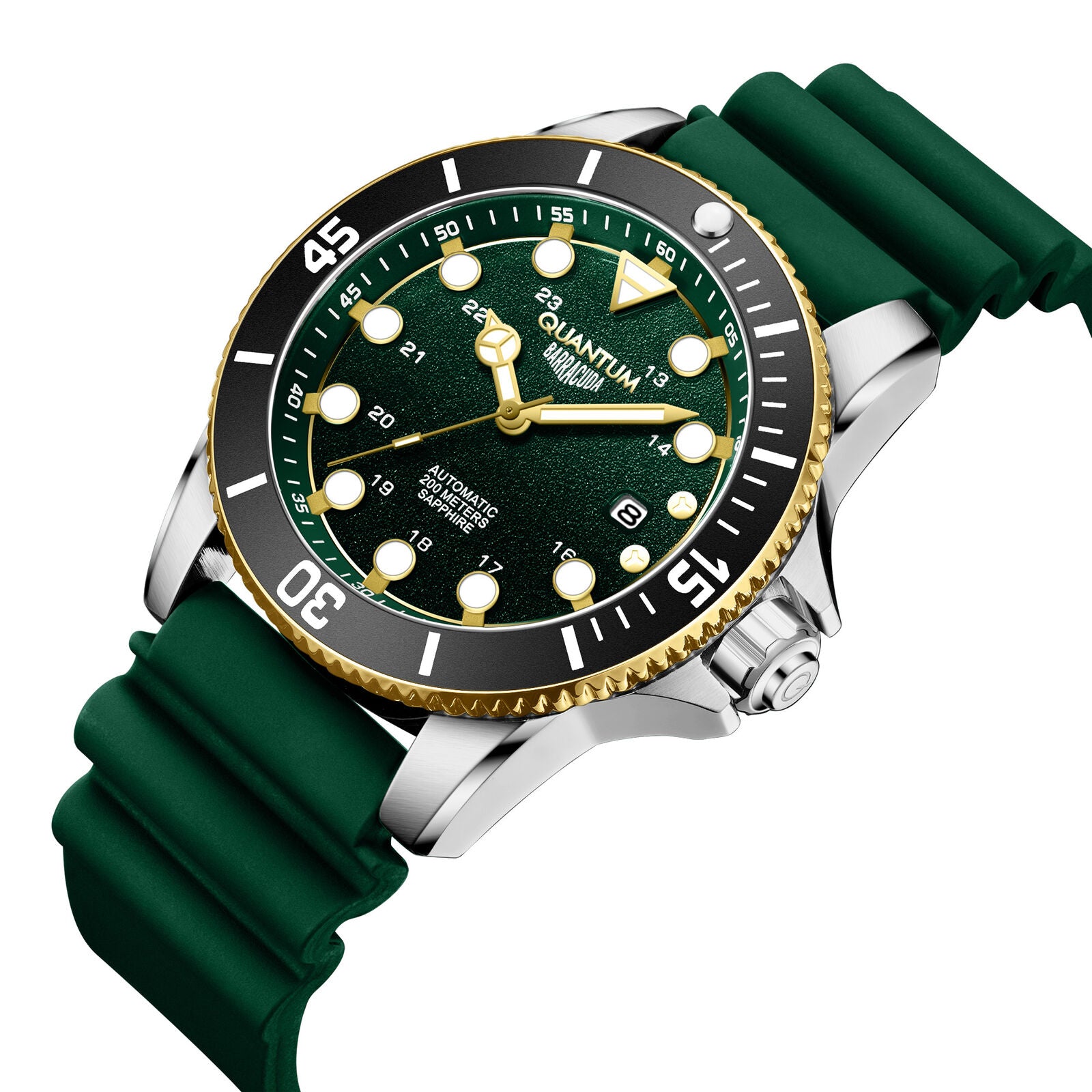 Quantum, Men's, Analog Watch, Green Dial, with Silicone Band, QU-BAR1115.271