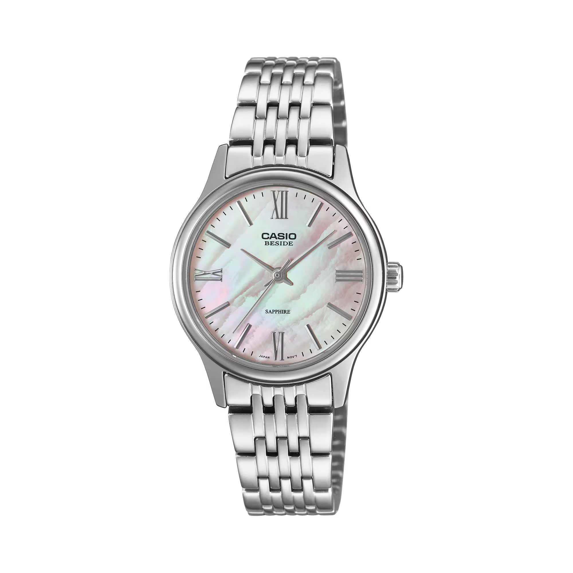 Casio Beside Collection Women's Watch Analog Mother of Pearl Dial Sapphire Crystal Glass with Stainless Steel Band,BLS-100DS-4AVDF product image