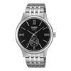 Casio Beside Collection Men's Watch Multifunction Analog Black Dial and Sapphire Crystal Glass with Stainless Steel Band, BMS-100D-1AVDF product image