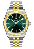 Beverly Hills Polo Club Men's Analog Watch, Green Dial With Two Tone Stainless Steel Band, BP3018X.271