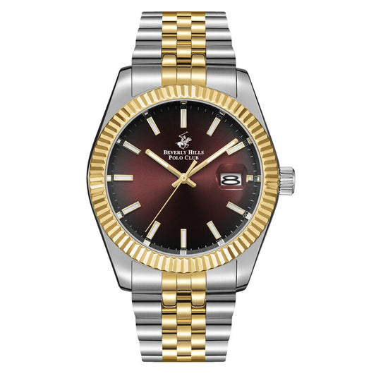 Beverly Hills Polo Club, Men's, Analog Watch, Gold Dial, with Stainless Steel Band, BH-BP3018X.280