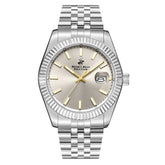 Beverly Hills Polo Club Men's Analog Watch, Silver Dial  With Silver Stainless Steel Band, BP3018X.361