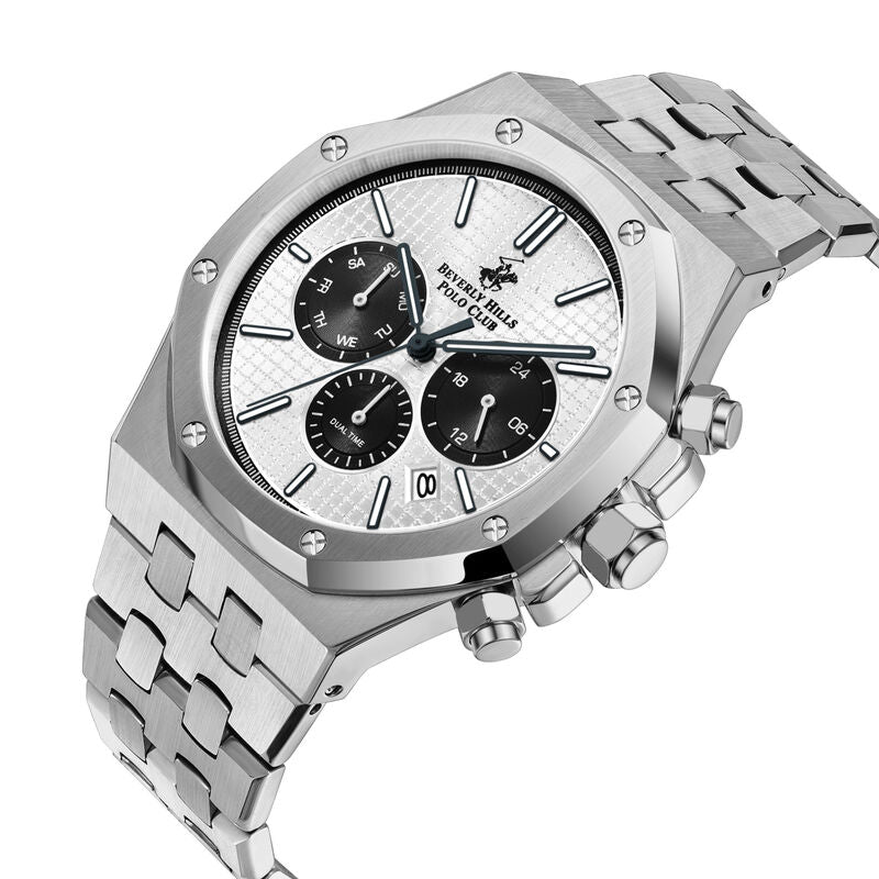 Beverly Hills Polo Club, Men's, Analog Watch, Silver Dial, with Silicone Band, BH-BP3051X.330