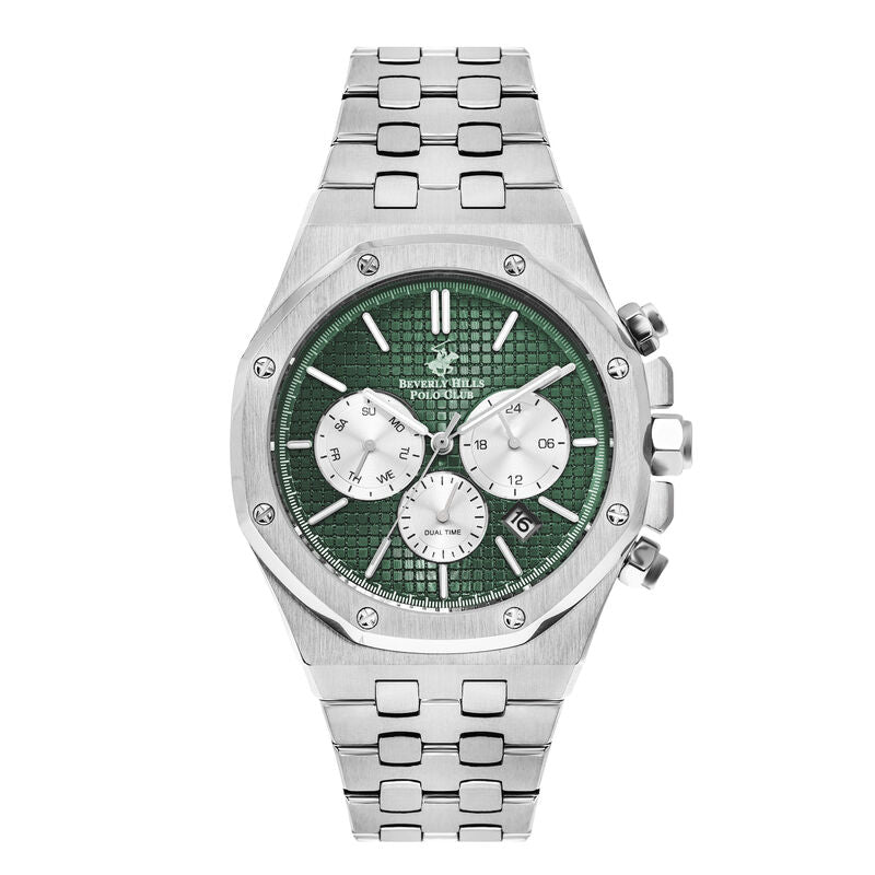Beverly Hills Polo Club, Men's, Analog Watch, Silver Dial, with Stainless Steel Band, BH-BP3051X.371