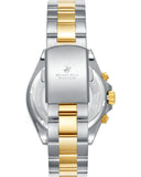 Beverly Hills Polo Club Men's Multifunction Watch with White Dial and Silver and Gold Stainless Steel Band, BP3127X.230