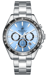 Beverly Hills Polo Club Men's Multifunction Watch with Blue Dial and Silver Stainless Steel Band, BP3127X.300