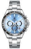 Beverly Hills Polo Club Men's Multifunction Watch with Blue Dial and Silver Stainless Steel Band, BP3127X.300