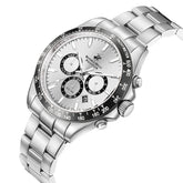 Beverly Hills Polo Club Men's Multifunction Watch with Silver Dial and Silver Stainless Steel Band, BP3127X.331