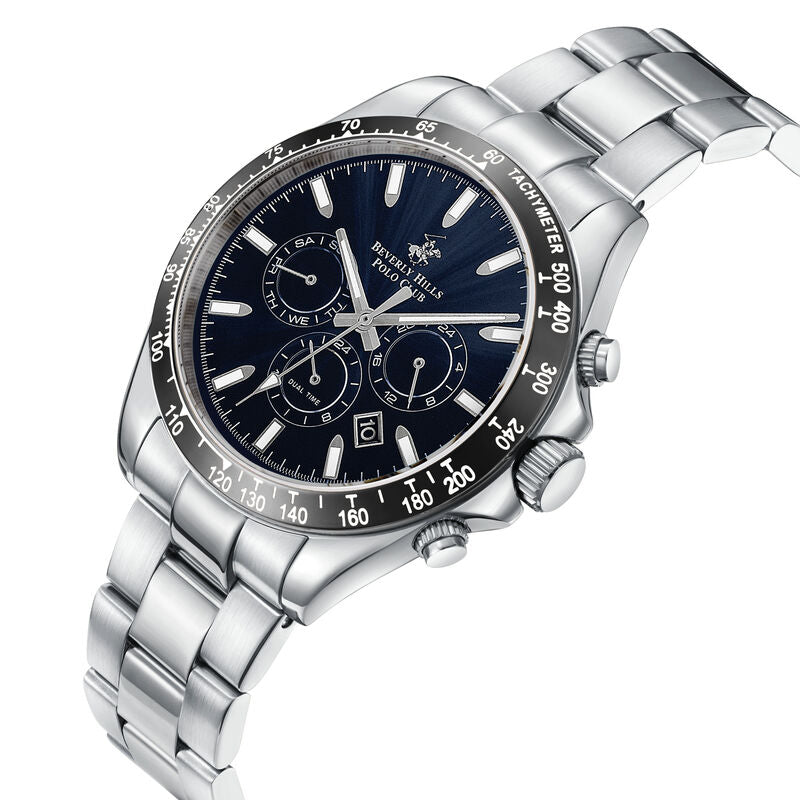 Beverly Hills Polo Club, Men's, Analog Watch, Blue Dial, with Stainless Steel Band, BH-BP3127X.392