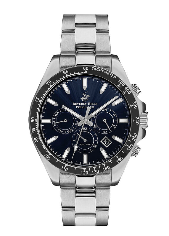 Beverly Hills Polo Club, Men's, Analog Watch, Blue Dial, with Stainless Steel Band, BH-BP3127X.392