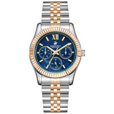 Beverly Hills Polo Club Women's Analog Watch, Blue Dial Multi-Function With Two Tone Stainless Steel Band, BP3169C.590