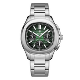 Beverly Hills Polo Club Men's Multifunction Watch with Green To Black Dial and Silver Stainless Steel Band, BP3212X.370