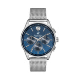 Beverly Hills Polo Club Men's Watch, Analog, Blue Dial, Silver Stainless Steel Strap, BP3263X.360