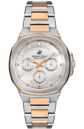 Beverly Hills Polo Club Women's Watch, Analog, Silver Dial, Silver & Rose Gold Stainless Steel Strap, BP3275X.530
