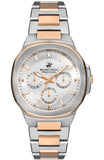 Beverly Hills Polo Club Women's Watch, Analog, Silver Dial, Silver & Rose Gold Stainless Steel Strap, BP3275X.530