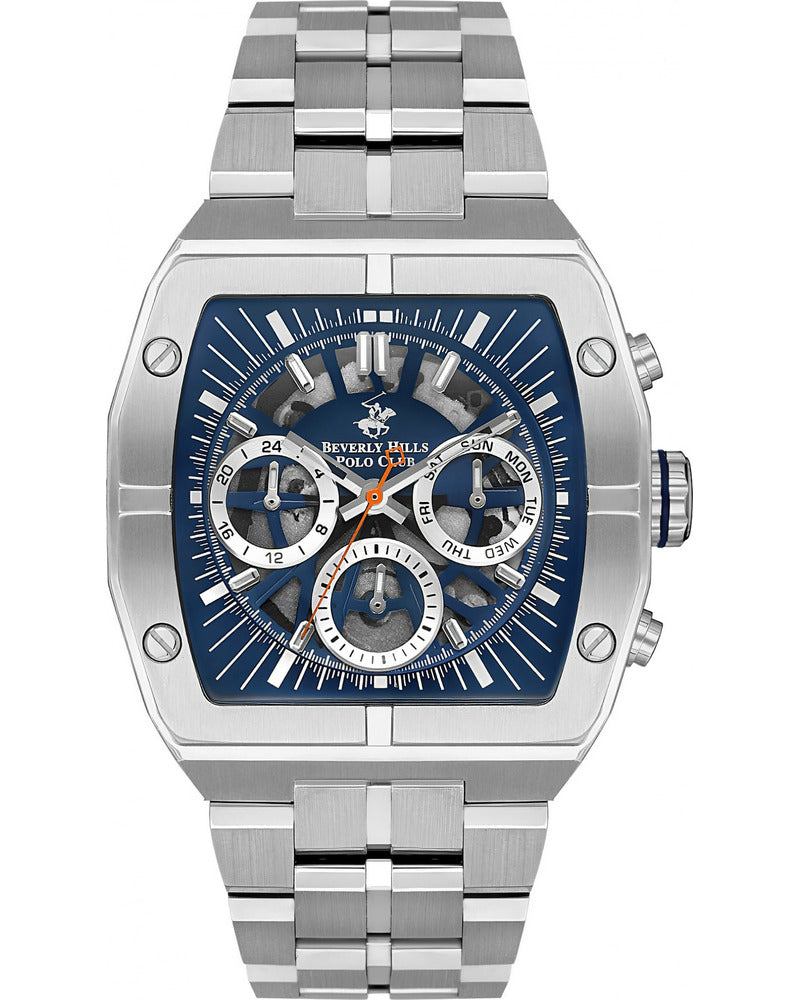 Beverly Hills Polo Club, Men's, Analog Watch, Blue Dial, with Stainless Steel Band, BH-BP3546X.390