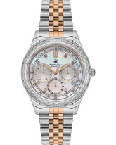 Beverly Hills Polo Club Women's Watch, Analog, Pearl Dial, Silver & Rose Gold Stainless Steel Strap, BP3563X.520