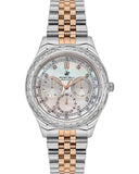 Beverly Hills Polo Club Women's Watch, Analog, Pearl Dial, Silver & Rose Gold Stainless Steel Strap, BP3563X.520