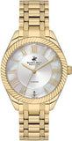 Beverly Hills Polo Club Women's Watch, Analog, Pearl Dial, Gold Stainless Steel Strap, BP3571C.120