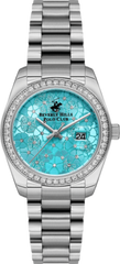 Beverly Hills Polo Club Women's Watch, Analog, Blue Dial, Silver Stainless Steel Strap, BP3596C.300