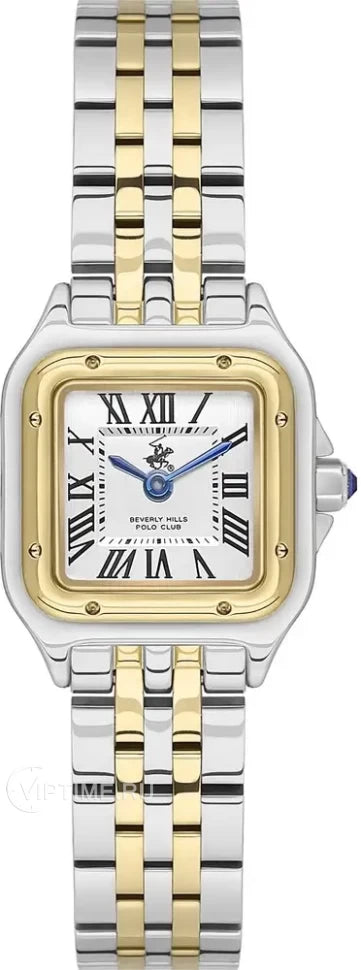 Beverly Hills Polo Club Women's Analog Watch, Silver Dial With Two Tone Stainless Steel Band, BP3600C.230