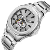 Beverly Hills Polo Club Men's Automatic Watch with Silver Dial and Silver Stainless Steel Band, BP3728X.330