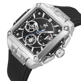 Beverly Hills Polo Club Men's Multifunction Watch with Gunmetal Black Dial and Black Silicone Band, BP3742X.351